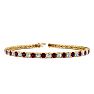Garnet Bracelet: Garnet Jewelry: 4 1/2 Carat Garnet And Diamond Tennis Bracelet In 14 Karat Yellow Gold, 7 1/2 Inches Image-1