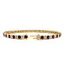 Garnet Bracelet: Garnet Jewelry: 4 1/2 Carat Garnet And Diamond Tennis Bracelet In 14 Karat Yellow Gold, 7 1/2 Inches Image-2