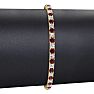 Garnet Bracelet: Garnet Jewelry: 4 1/2 Carat Garnet And Diamond Tennis Bracelet In 14 Karat Yellow Gold, 7 1/2 Inches Image-5