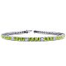 5 Carat Peridot And Diamond Alternating Tennis Bracelet In 14 Karat White Gold, 9 Inches Image-1