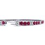 Ruby Bracelet; Ruby Tennis Bracelet; 5 Carat Ruby And Diamond Alternating Tennis Bracelet In 14 Karat White Gold Image-3