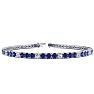 5 Carat Tanzanite And Diamond Alternating Tennis Bracelet In 14 Karat White Gold, 7 Inches Image-1