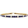 5 Carat Tanzanite And Diamond Alternating Tennis Bracelet In 14 Karat Yellow Gold, 7 Inches Image-1