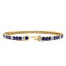5 Carat Tanzanite And Diamond Alternating Tennis Bracelet In 14 Karat Yellow Gold, 7 Inches Image-2
