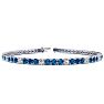 3 1/2 Carat Blue And White Diamond Alternating Tennis Bracelet In 14 Karat White Gold, 6 1/2 Inches Image-1