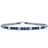 4 Carat Blue And White Diamond Alternating Tennis Bracelet In 14 Karat White Gold, 7 Inches Image-1