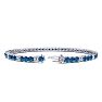 4 Carat Blue And White Diamond Alternating Tennis Bracelet In 14 Karat White Gold, 7 Inches Image-2