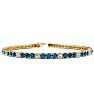 3 1/2 Carat Blue And White Diamond Alternating Tennis Bracelet In 14 Karat Yellow Gold, 6 1/2 Inches Image-1