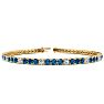 4 Carat Blue And White Diamond Alternating Tennis Bracelet In 14 Karat Yellow Gold, 7 Inches Image-1
