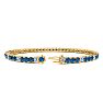 4 Carat Blue And White Diamond Alternating Tennis Bracelet In 14 Karat Yellow Gold, 7 Inches Image-2