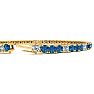 4 Carat Blue And White Diamond Alternating Tennis Bracelet In 14 Karat Yellow Gold, 7 Inches Image-3
