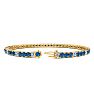 4 1/4 Carat Blue And White Diamond Alternating Tennis Bracelet In 14 Karat Yellow Gold, 7 1/2 Inches Image-2