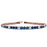 4 Carat Blue And White Diamond Alternating Tennis Bracelet In 14 Karat Rose Gold, 7 Inches Image-1