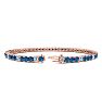 4 Carat Blue And White Diamond Alternating Tennis Bracelet In 14 Karat Rose Gold, 7 Inches Image-2