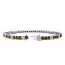 4 Carat Chocolate Bar Brown Champagne And White Diamond Alternating Tennis Bracelet In 14 Karat White Gold, 7 Inches Image-2