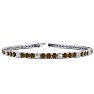 4 1/4 Carat Chocolate Bar Brown Champagne And White Diamond Alternating Tennis Bracelet In 14 Karat White Gold, 7 1/2 Inches Image-1