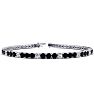 4 Carat Black And White Diamond Alternating Tennis Bracelet In 14 Karat White Gold, 7 Inches Image-1