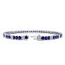 5 1/2 Carat Sapphire And Diamond Alternating Tennis Bracelet In 14 Karat White Gold, 8 Inches Image-2