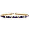 5 Carat Sapphire And Diamond Alternating Tennis Bracelet In 14 Karat Yellow Gold, 7 Inches Image-1