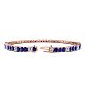 5 Carat Sapphire And Diamond Alternating Tennis Bracelet In 14 Karat Rose Gold, 7 Inches
 Image-2