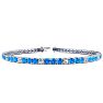 5 Carat Blue Topaz And Diamond Alternating Tennis Bracelet In 14 Karat White Gold, 7 Inches Image-1