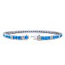 5 Carat Blue Topaz And Diamond Alternating Tennis Bracelet In 14 Karat White Gold, 7 Inches Image-2