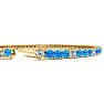 4 1/3 Carat Blue Topaz And Diamond Alternating Tennis Bracelet In 14 Karat Yellow Gold, 6 Inches Image-3