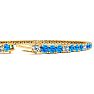 5 Carat Blue Topaz And Diamond Alternating Tennis Bracelet In 14 Karat Yellow Gold, 7 Inches Image-3