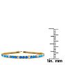6 1/3 Carat Blue Topaz And Diamond Alternating Tennis Bracelet In 14 Karat Yellow Gold, 9 Inches Image-4