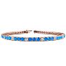5 Carat Blue Topaz And Diamond Alternating Tennis Bracelet In 14 Karat Rose Gold, 7 Inches Image-1