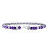 3 1/2 Carat Amethyst And Diamond Alternating Tennis Bracelet In 14 Karat White Gold, 6 Inches Image-2
