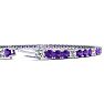 4 Carat Amethyst And Diamond Alternating Tennis Bracelet In 14 Karat White Gold, 7 Inches Image-3