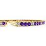 4 Carat Amethyst And Diamond Alternating Tennis Bracelet In 14 Karat Yellow Gold, 7 Inches Image-3