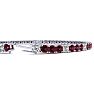 Garnet Bracelet: Garnet Jewelry: 4 1/3 Carat Garnet And Diamond Alternating Tennis Bracelet In 14 Karat White Gold, 7 Inches Image-3