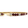 Garnet Bracelet: Garnet Jewelry: 4 1/3 Carat Garnet And Diamond Alternating Tennis Bracelet In 14 Karat Yellow Gold, 7 Inches Image-3