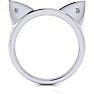 Diamond Accent Cat Ears Ring In White Gold Over Sterling Silver Image-1