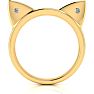Diamond Accent Cat Ears Ring In Yellow Gold Over Sterling Silver Image-1