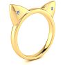 Diamond Accent Cat Ears Ring In Yellow Gold Over Sterling Silver Image-2
