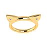 Diamond Accent Cat Ears Ring In Yellow Gold Over Sterling Silver Image-3