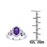 3/4 Carat Oval Shape Amethyst and Halo Diamond Vintage Ring In 14 Karat White Gold Image-5