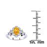 1 Carat Oval Shape Citrine and Halo Diamond Vintage Ring In 14 Karat White Gold Image-5