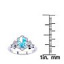 1 Carat Oval Shape Blue Topaz and Halo Diamond Vintage Ring In 14 Karat White Gold Image-5