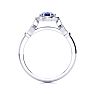 1 Carat Oval Shape Tanzanite and Halo Diamond Vintage Ring In 14 Karat White Gold Image-3