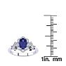 1 Carat Oval Shape Tanzanite and Halo Diamond Vintage Ring In 14 Karat White Gold Image-5