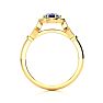 1 Carat Oval Shape Tanzanite and Halo Diamond Vintage Ring In 14 Karat Yellow Gold Image-3
