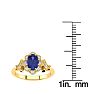 1 Carat Oval Shape Tanzanite and Halo Diamond Vintage Ring In 14 Karat Yellow Gold Image-5