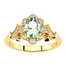 3/4 Carat Oval Shape Green Amethyst and Halo Diamond Vintage Ring In 14 Karat Yellow Gold Image-1