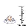 1 Carat Oval Shape Morganite and Halo Diamond Vintage Ring In 14 Karat White Gold Image-5