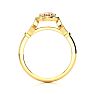 1 Carat Oval Shape Morganite and Halo Diamond Vintage Ring In 14 Karat Yellow Gold Image-3