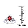 1 Carat Oval Shape Ruby and Halo Diamond Vintage Ring In 14 Karat White Gold Image-5